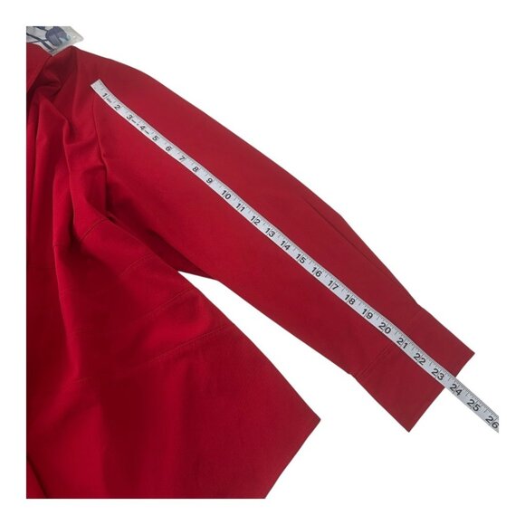 Style & Co Woman Red Long-Sleeve Button-Up Stretch Shirt 20W Polyester/Spandex - Picture 6 of 12
